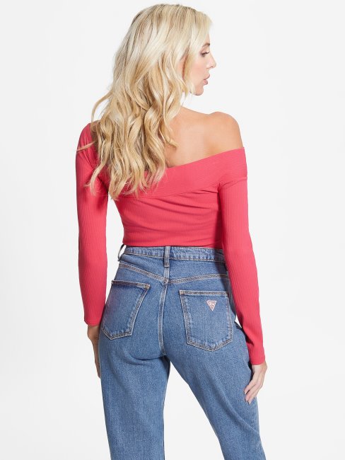 Eco Amelia Top épaules Nues Guess Jus De Fruit Rose