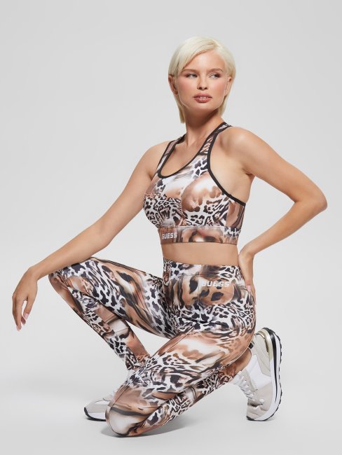 Legging Fluide Imprimé Léopard Guess Eco Adrianna Animalier