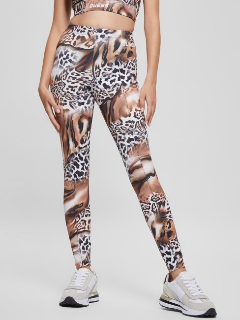 Legging Fluide Imprimé Léopard Guess Eco Adrianna Animalier