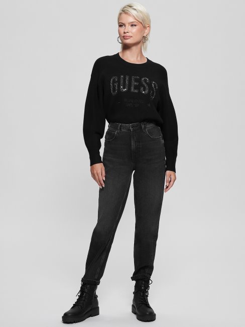 Sweat à Logo Estelle Noir De Jais Guess