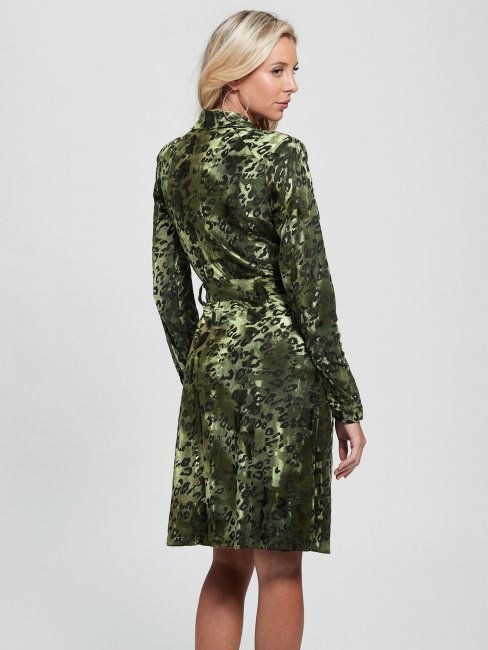 Robe ébène Burnout Velours Militaire G Guess