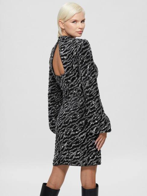 Robe à Sequins Argentés Multi Zoe Guess