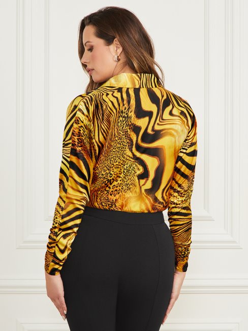 Body à Manches Longues Coucher De Soleil Doré Guess Imprimé Coucher De Soleil Doré