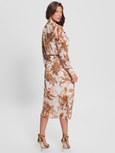 Robe à Imprimé Floral En Porcelaine Br Guess Eco Lama