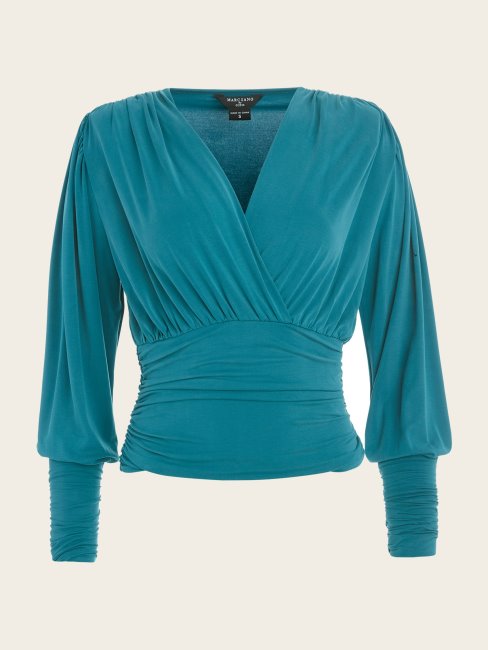 Natalia Haut Froncé Sarcelle Ornée Deviner