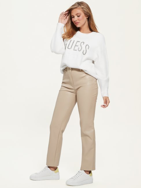 Sweat Guess Creme Logo Estelle Blanc