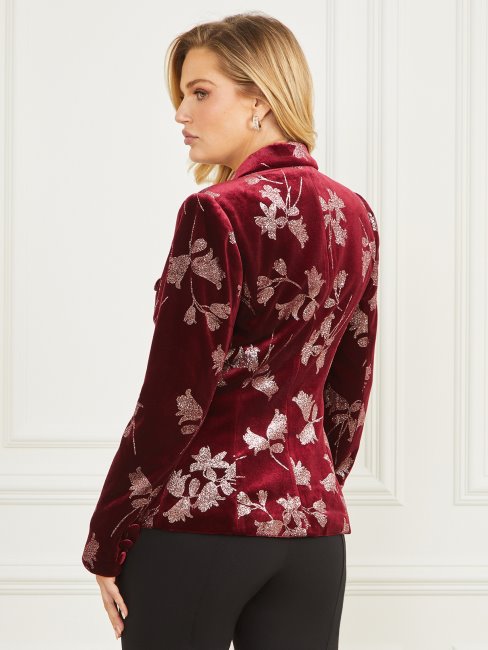 Pétale Violet Avec Rose Go Angelica Blazer En Velours Guess