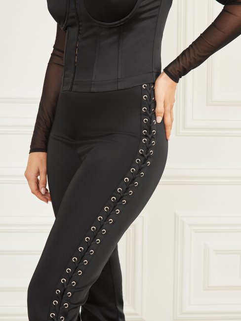 Pantalon à Lacets Guess Norma Noir De Jais