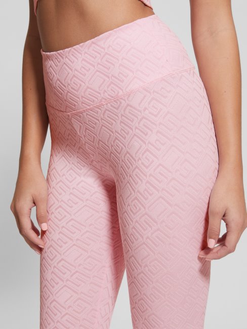 Guess Dana Logo Leggings G-gaufré Délavé Broche