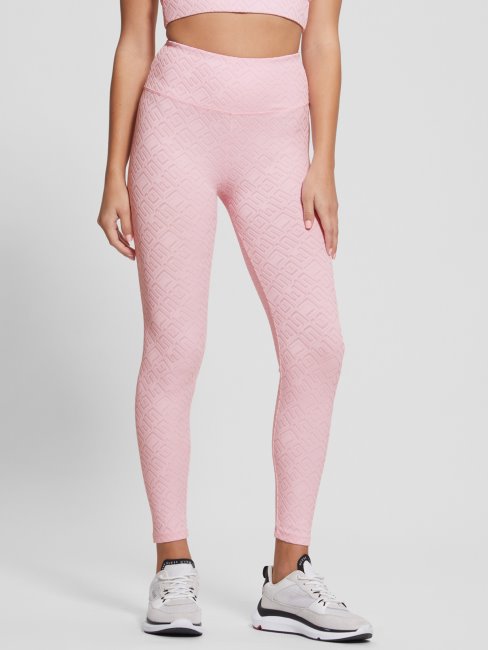 Guess Dana Logo Leggings G-gaufré Délavé Broche