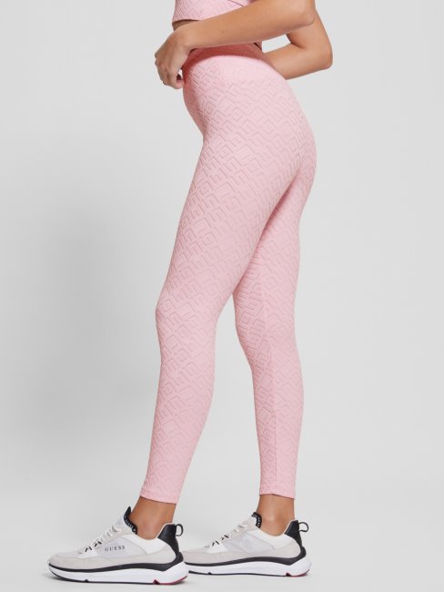 Guess Dana Logo Leggings G-gaufré Délavé Broche