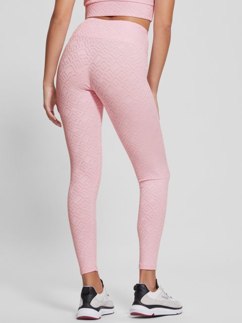 Guess Dana Logo Leggings G-gaufré Délavé Broche