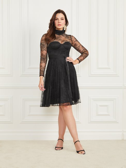 Robe En Dentelle Noir De Jais Mei Guess