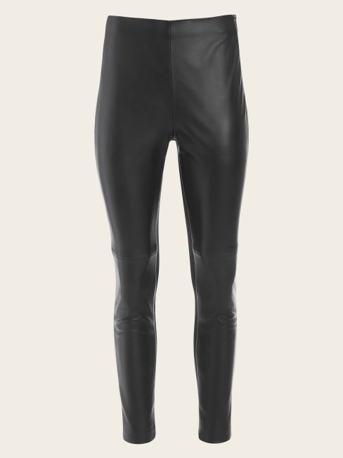 Legging En Cuir Taille Haute Guess Coy Noir Jais