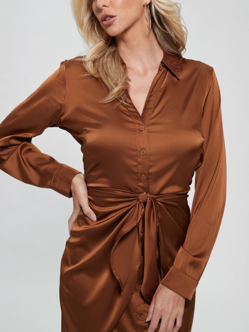 Guess Eco Alya Peignoir Marron Feuille