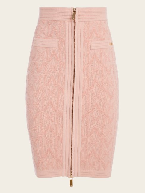 Jupe En Maille Sibilla Roses Roses Guess