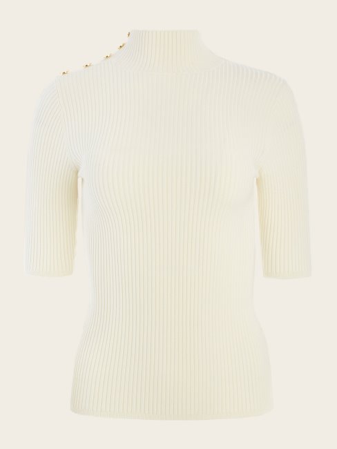 Devinez Rivage Sablonneux écoflore Pull à Col Roulé Côtelé