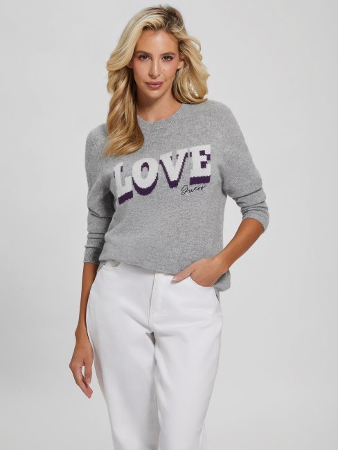 Pull Cachemire Juliette Gris Clair Chiné Guess