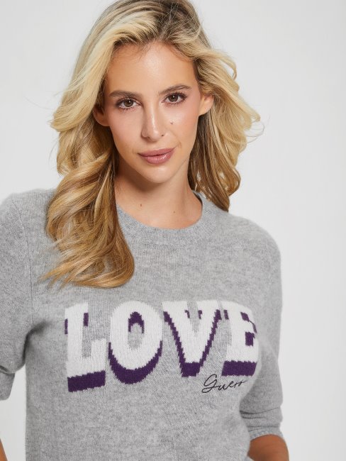 Pull Cachemire Juliette Gris Clair Chiné Guess