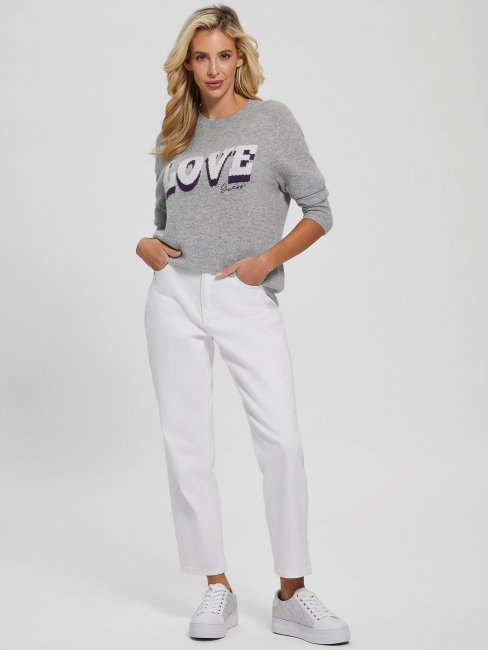 Pull Cachemire Juliette Gris Clair Chiné Guess