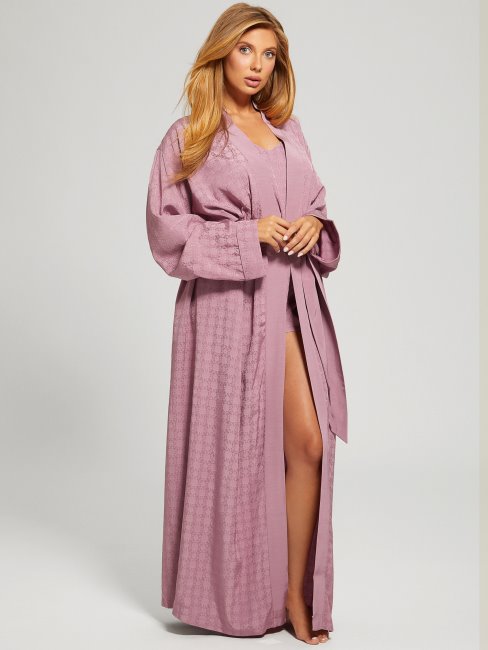 4g Brillant Jacquard Winegar Suppose Doris Robe De Nuit En Satin Robe