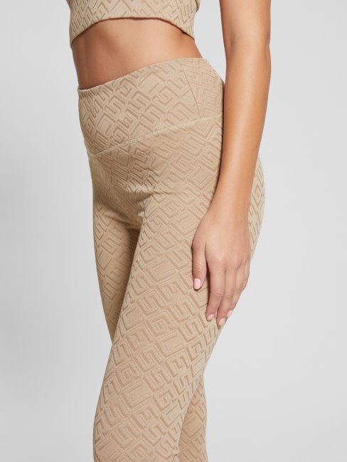 Guess Dana Logo Leggings Argile Thermique En Relief G