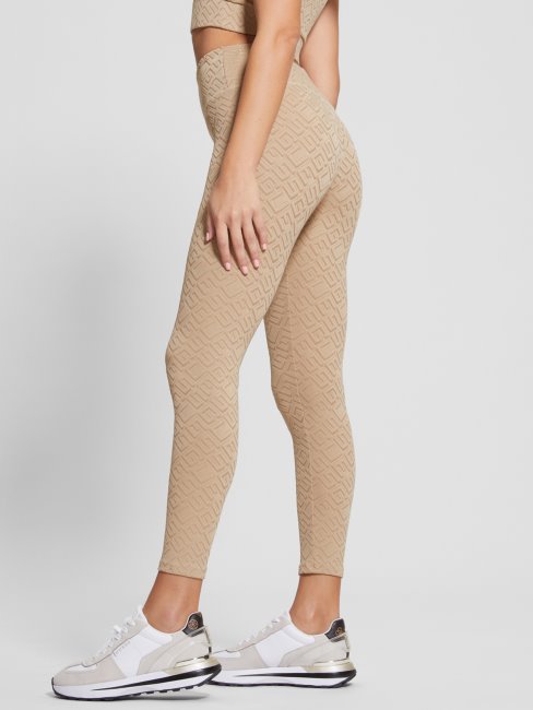 Guess Dana Logo Leggings Argile Thermique En Relief G