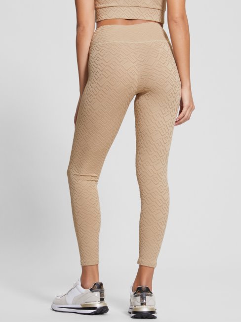 Guess Dana Logo Leggings Argile Thermique En Relief G