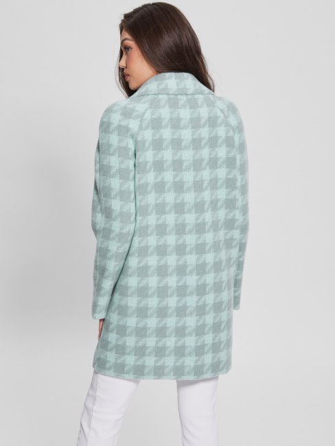 Guess Pied De Poule Aqua Combo Ginny Coat