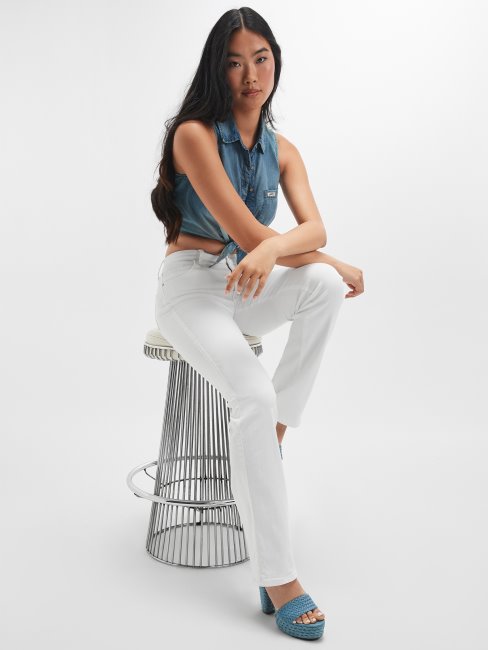 Jean Droit Guess Blanc Pur