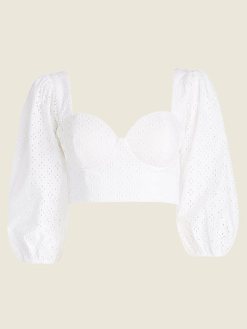 Top Blanc à œillets Nelia True White