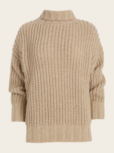 Guess Pull En Laine Mélangée Faon Taupe Multi Promesse