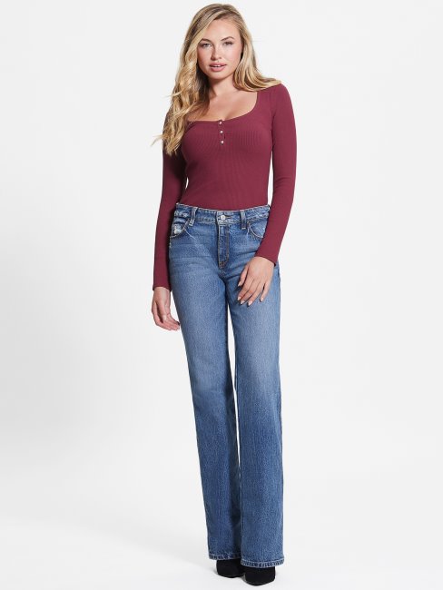 Guess Tragi Stone 34'' Eco Karlee Henley à Manches Longues