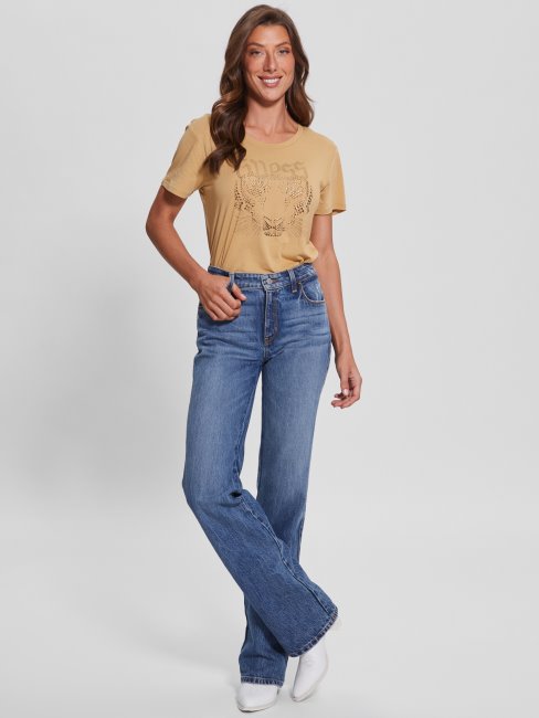 Tee Shirt Tigre Sable Du Sahara Logo Guess