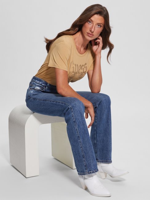 Tee Shirt Tigre Sable Du Sahara Logo Guess