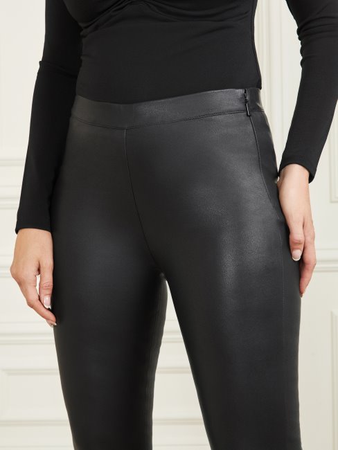 Legging En Cuir élite Guess Noir De Jais