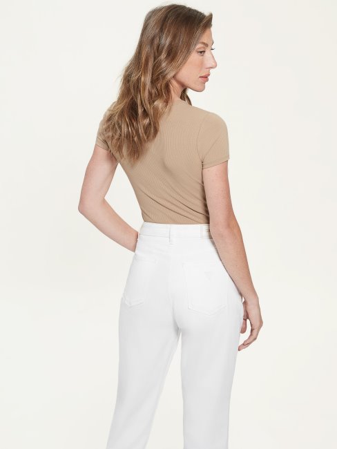 Top Côtelé Guess Lana Rhum Léger