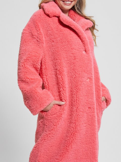 Manteau En Fausse Fourrure Eco Alina Guess Revival Rose