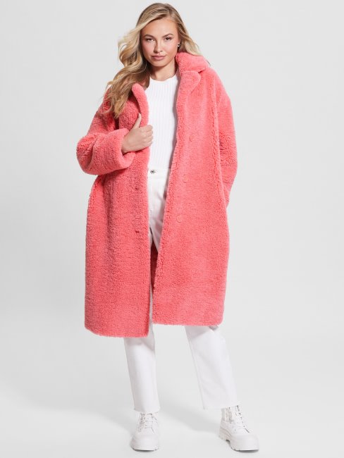 Manteau En Fausse Fourrure Eco Alina Guess Revival Rose