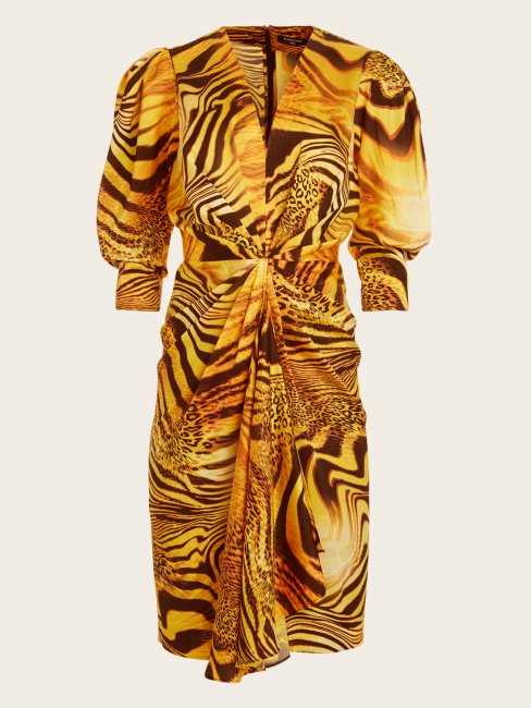Robe Guess Golden Sunset Imprimé Coucher De Soleil Doré