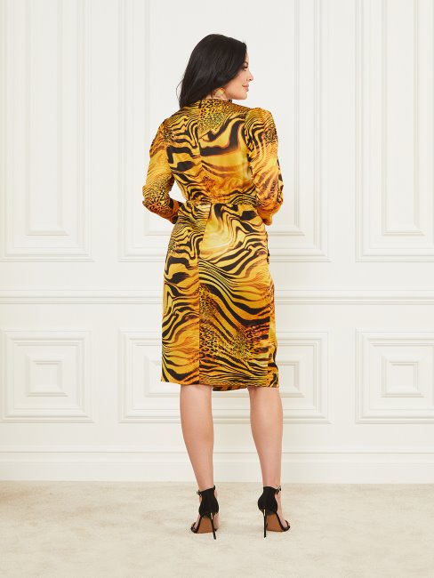 Robe Guess Golden Sunset Imprimé Coucher De Soleil Doré