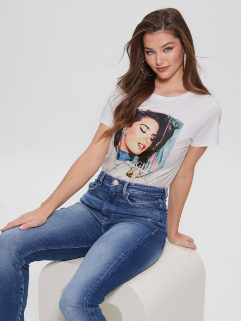 Eco Vintage Magazine Easy Tee Pure White Guess