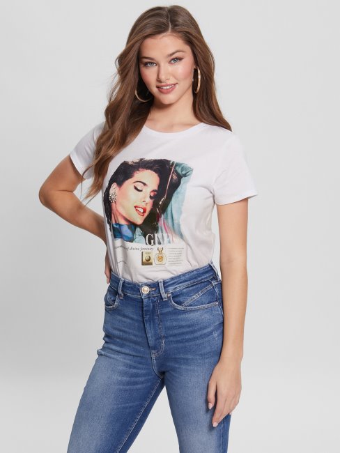 Eco Vintage Magazine Easy Tee Pure White Guess