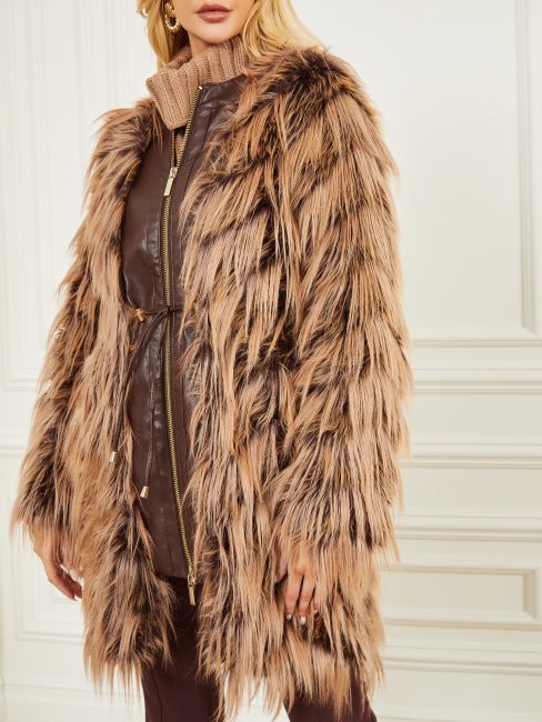 Devinez Bourbon Foncé Avec Manteau Shaggy Dinah Classique