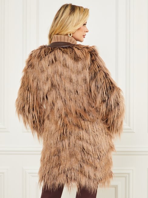 Devinez Bourbon Foncé Avec Manteau Shaggy Dinah Classique