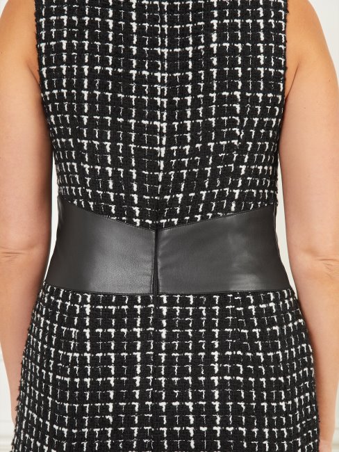 Combinaison Noire Et Blanche Robe Crayon En Tweed Secret Guess