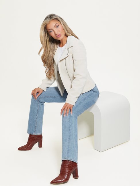 Veste De Moto Olivia Huître Perlée Guess