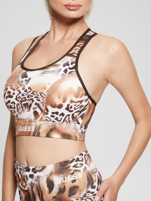 Soutien-gorge Actif Fluide Imprimé Léopard Guess Eco Adrianna Animalier