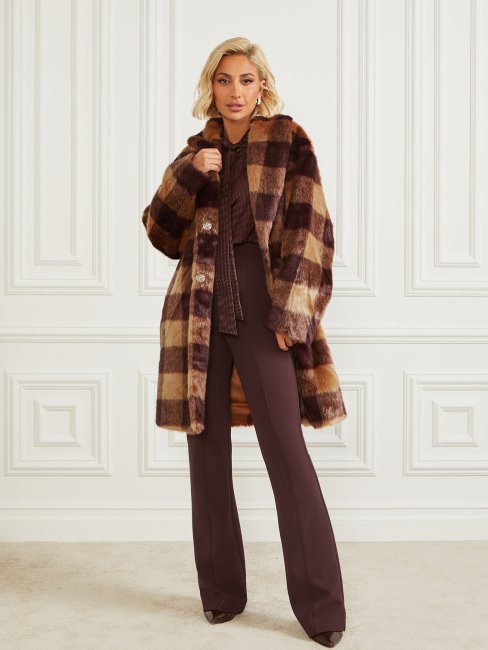 Manteau Camel Et Dark Bourbon Bi Guess Rochelle