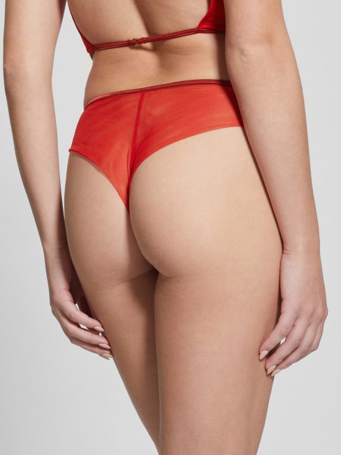 Christie Floral Shimmer Culotte Brésilienne Guess Fleuri Lurex Rouge